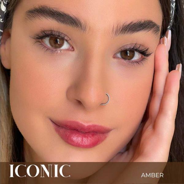 ICONIC 'Amber' braun farbige Kontaktlinse für 3 Monate / 1x Paar/ 2 Stk. Linsen