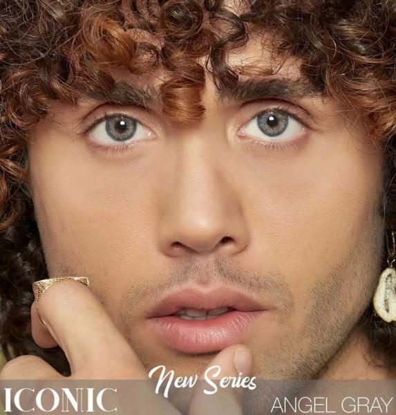 ICONIC 'Angel Gray' grau farbige Kontaktlinse für 3 Monate / 1x Paar/ 2 Stk. Linsen