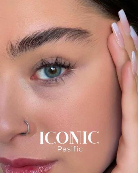ICONIC 'Pasific' blau farbige Kontaktlinse für 3 Monate / 1x Paar/ 2 Stk. Linsen