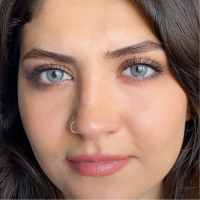 EL‘AMORE Retro 'Magneta' blaue farbige Kontaktlinse für 6 Monate 1x Paar / 2 Stk Linsen