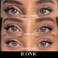 ICONIC 'Angel Gray' coloured contact lenses for 3 Months / 1x Pair/ 2 Pcs