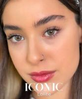 ICONIC 'Lolite' grau/blau farbige Kontaktlinse für 3 Monate / 1x Paar/ 2 Stk. Linsen